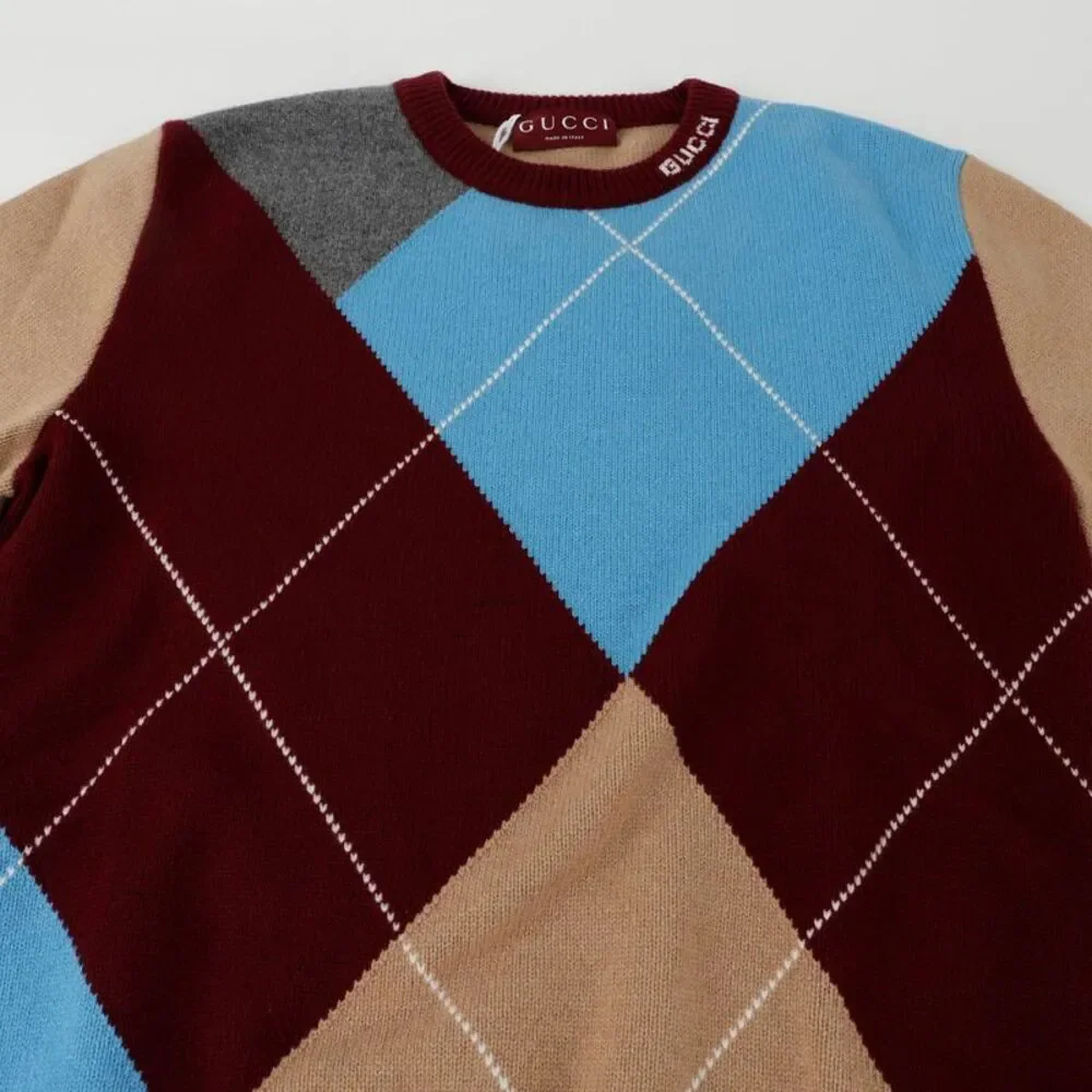 Size Argyle Pattern Knit